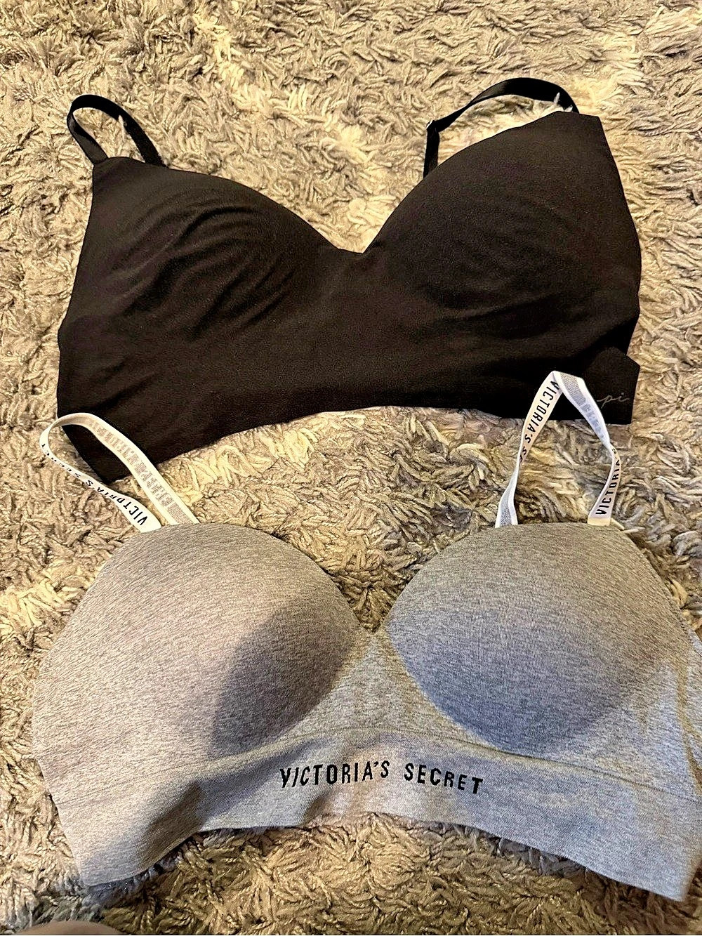 Victoria's Secret PINK Wireless Push-Up Bralette Set Black & Gray 36C